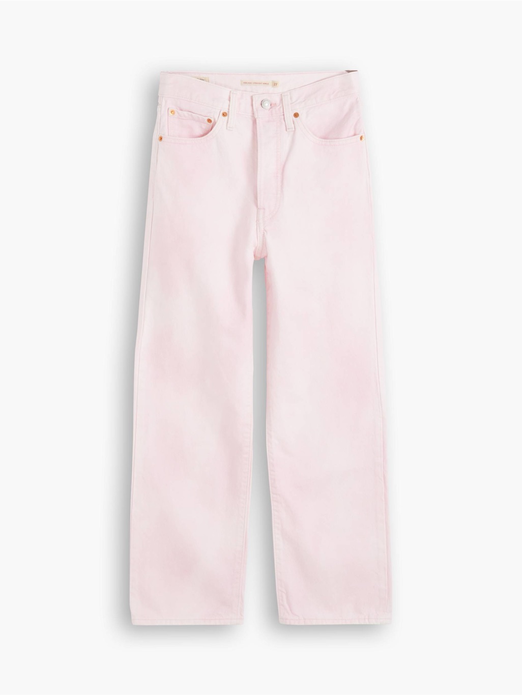 Levi's Women's Pale Pink Rib Cage Straight Ankle Jeans